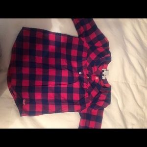 Vineyard vines pink and navy plaid shirt